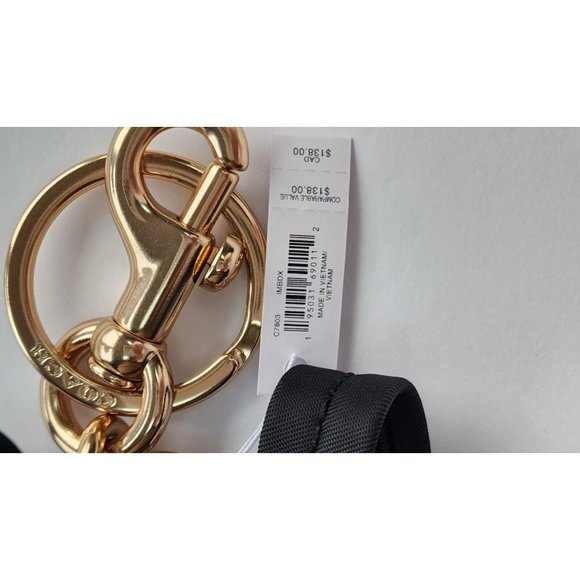 Coach Accessories Coach Mini Court Bag Charm Khaki Canvas Saddle